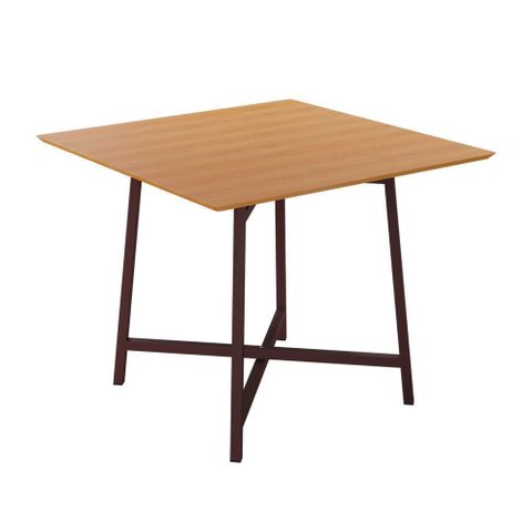 Mesa Quadrada 90x90cm Modelo Festa - Base Marrom