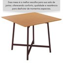 Ver imagem 3 de Mesa Quadrada 90x90cm Modelo Festa - Base Marrom