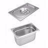 Conj. 6 Cubas Gastronômicas Inox GN 1/4x100 mm 2,72 L sem alça COM TAMPA - 1