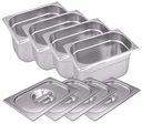 Ver imagem 1 de Conj. 10 Cubas Gastronômicas Inox GN 1/4x100 mm 2,72 L sem alça COM TAMPA