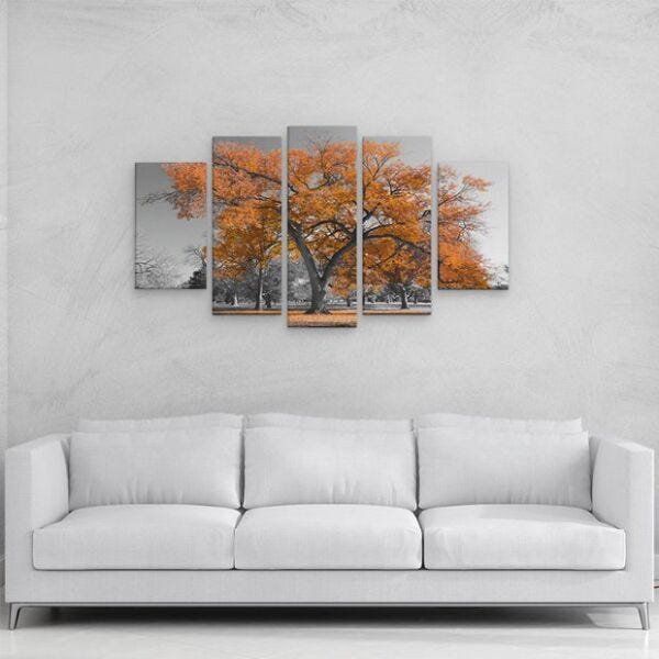 Menor preço em Quadro Decorativo paisagem Arvore Colorida - Marrom