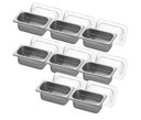 Ver imagem 1 de Conj 8 Cuba Gastronômica Inox GN 1/9x65 mm 0,67 L sem alça COM TAMPA POLI