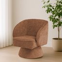 Ver imagem 2 de Poltrona Decorativa Agnes Base Giratória Linhão Aveludado Terracota - Nexta Casa