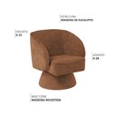 Ver imagem 3 de Poltrona Decorativa Agnes Base Giratória Linhão Aveludado Terracota - Nexta Casa