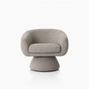 Ver imagem 3 de Poltrona Orgânica Giratoria Redonda Sala Venus Confortável Elegante Sapatas Plásticas Linho