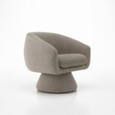 Ver imagem 4 de Poltrona Orgânica Giratoria Redonda Sala Venus Confortável Elegante Sapatas Plásticas Linho