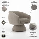 Ver imagem 2 de Poltrona Orgânica Giratoria Redonda Sala Venus Confortável Elegante Sapatas Plásticas Linho