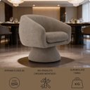 Ver imagem 6 de Poltrona Orgânica Giratoria Redonda Sala Venus Confortável Elegante Sapatas Plásticas Linho