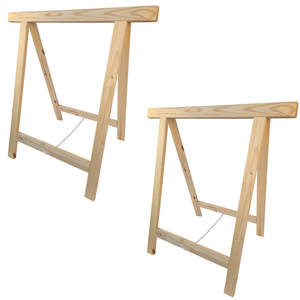 2 Cavaletes de Apoio para Obra Mesa Pe Madeira Pinus 75x80