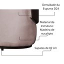 Ver imagem 3 de Namoradeira Poltrona 2 Lugares Bia Composê Veludo com Corino Cor:rose