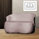 Ver imagem 6 de Namoradeira Poltrona 2 Lugares Bia Composê Veludo com Corino Cor:rose