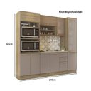 Ver imagem 2 de Armário de Cozinha Modulada Completa Reta 4 Peças 2,40m 195 Botanic Kappesberg - Nogueira/Fendi