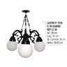 Lustre Colonial para Teto com Corrente em Alumínio 03 Globos - 2