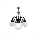 Ver imagem 1 de Lustre Colonial para Teto com Corrente em Alumínio 03 Globos