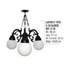 Ver imagem 5 de Lustre Colonial para Teto com Corrente em Alumínio 03 Globos