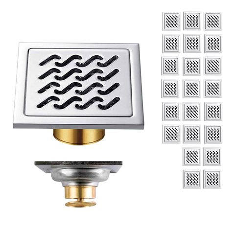 Ralo 10x10 Inox Anti Odor Kit 22 Uni Banheiro Anti Inseto Higienico Lavabo Casa Varanda Quintal Jard