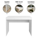 Ver imagem 4 de Mesa Escrivaninha 2 Gavetas 101 cm Branco Artany