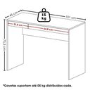 Ver imagem 3 de Mesa Escrivaninha 2 Gavetas 101 cm Branco Artany