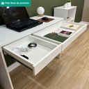Ver imagem 5 de Mesa Escrivaninha 2 Gavetas 101 cm Branco Artany