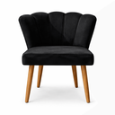 Ver imagem 2 de Poltrona Recepção Luxo Design Moderno Conforto Pétala Suede:suede Preto