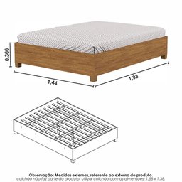 Guarda Roupa Casal Modulado Sevilha 5 e 2 Portas 8 Gavetas com Cama Casal Carioca Móveis - 5