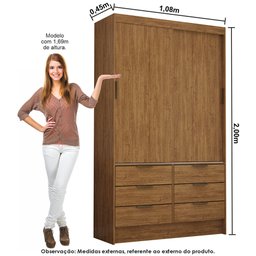Guarda Roupa Casal Modulado Sevilha 5 e 2 Portas 8 Gavetas com Cama Casal Carioca Móveis - 4