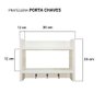 Porta Chave de Parede Suporte para Chaveiro Decorativo Branco - 3