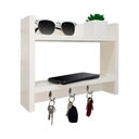 Ver imagem 1 de Porta Chave de Parede Suporte para Chaveiro Decorativo Branco