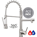 Ver imagem 1 de Torneira Gourmet Monocomando Misturador Prata 3 Jatos Extensivel Quente e Frio