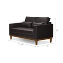 Ver imagem 3 de Sofá Living Valência 1,58 Mts C/base Madeira Decor - Corino Marrom