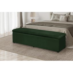 Calçadeira Baú 100 cm Suede Verde - 2