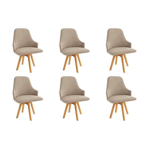 Kit 6un Cadeiras Cozinha Suria Premium Carv/Fendi Kappesberg