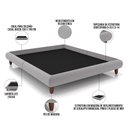 Ver imagem 3 de Cama Casal Queen Base Box Pés de Madeira 176cm Otto P05 Veludo Cinza - Lyam Decor