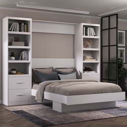 Cama de Casal Articulada 4 Gavetas Branco 8303 - Foscarini - 1