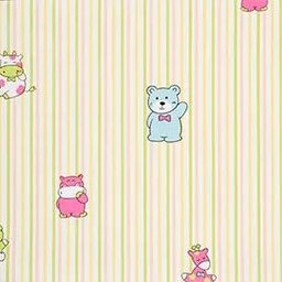 Papel de Parede Infantil Listrado Happy World - Pp197 Rolo de 5m2 - 6