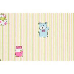 Papel de Parede Infantil Listrado Happy World - Pp197 Rolo de 5m2 - 2