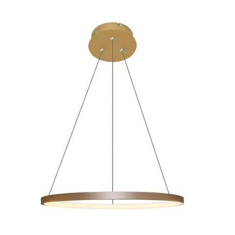 Lustre Pendente Moderno 40cm Anel Led 20w Dourado 3000k Bivolt