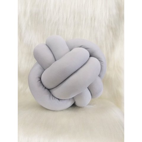 Almofada Decorativa Nó Escandinavo para Sofá e Sala Cinza