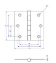 Ver imagem 2 de Kit 2 Dobradiça Zincada Porta / Janela Pino Solto Real 3x3"