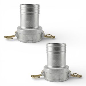 Kit 02 Engates Rápido Mangote Fêmea Espigão 2 Polegadas em Alumínio