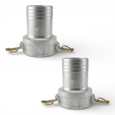 Kit 02 Engates Rápido Mangote Fêmea Espigão 2 Polegadas em Alumínio
