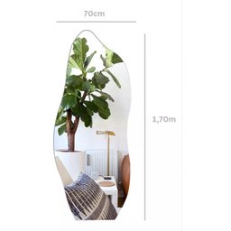 Espelho Grande Corpo Inteiro Lapidado Orgânico Decorativo 170x70cm Luxo - 3