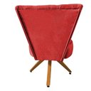 Ver imagem 4 de Poltrona Decorativa Royal Base Giratória de Madeira Slk Decor Vermelho
