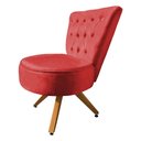 Ver imagem 3 de Poltrona Decorativa Royal Base Giratória de Madeira Slk Decor Vermelho