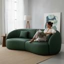 Ver imagem 1 de Sofá Sala Nuvem 210cm Conforto Premium Decorativo Orgânico:courino Sintético Verde