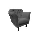 Ver imagem 4 de Poltrona Decorativa Dália Suede Cinza Pés Madeira Mz Decor