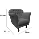 Ver mais imagens de Poltrona Decorativa Dália Suede Cinza Pés Madeira Mz Decor
