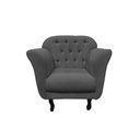 Ver imagem 3 de Poltrona Decorativa Dália Suede Cinza Pés Madeira Mz Decor