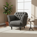 Ver imagem 2 de Poltrona Decorativa Dália Suede Cinza Pés Madeira Mz Decor
