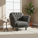 Ver imagem 1 de Poltrona Decorativa Dália Suede Cinza Pés Madeira Mz Decor